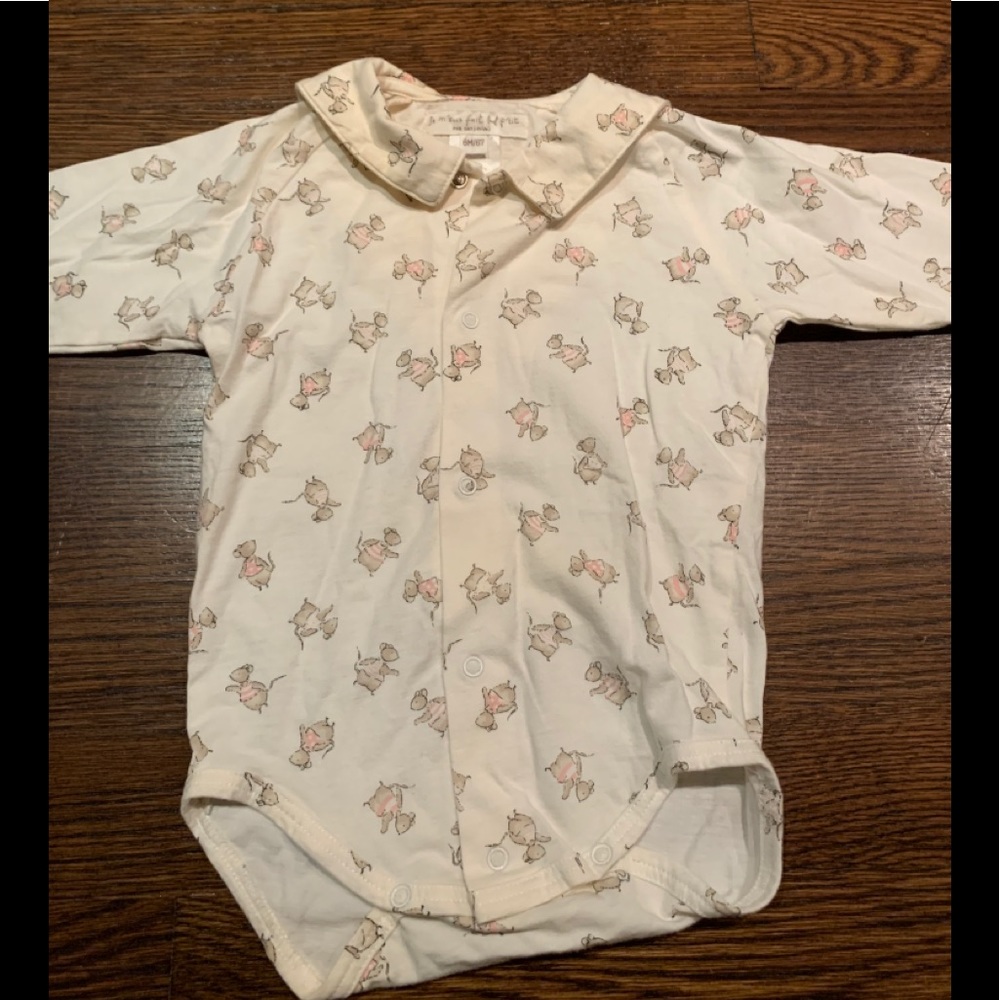 Catimini Paris adorable mouse print onesie